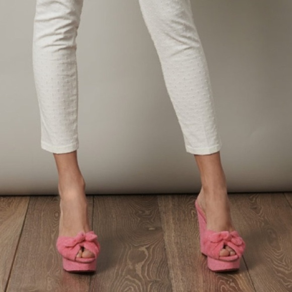 Charlotte Olympia pink terry cloth heels size 7